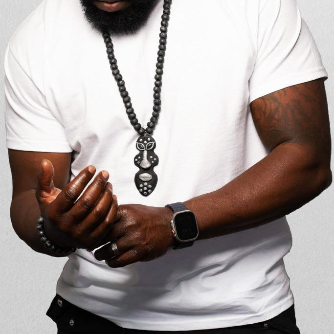 Beaded Mask Medallion IV